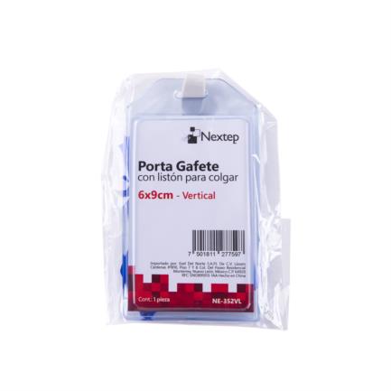 Porta Gafete Plastico Flexible Vertical Nextep 6x9cm con Liston para Colgar C/12
