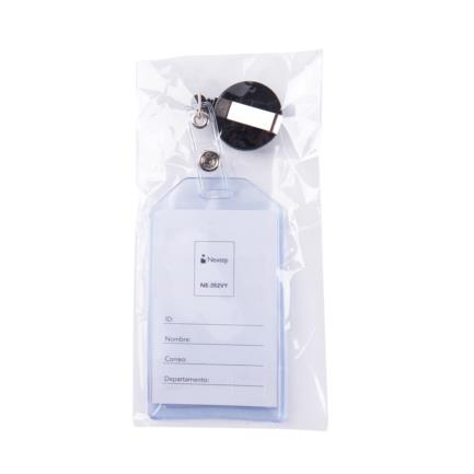 Porta Gafete Plastico Flexible Vertical Nextep 6x9cm con Yoyo C/12