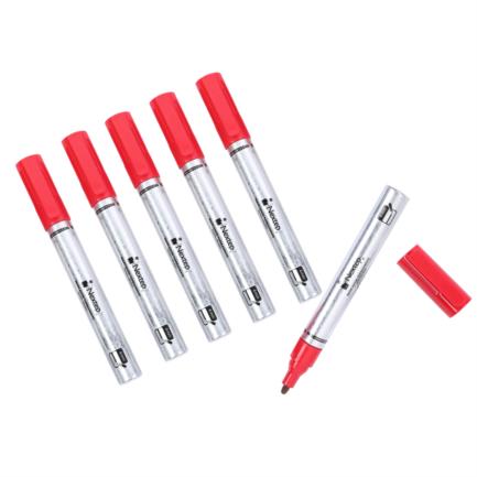 Marcador Nextep Permanente Cuerpo Aluminio Punta Gruesa Cincel 4mm Rojo C/6