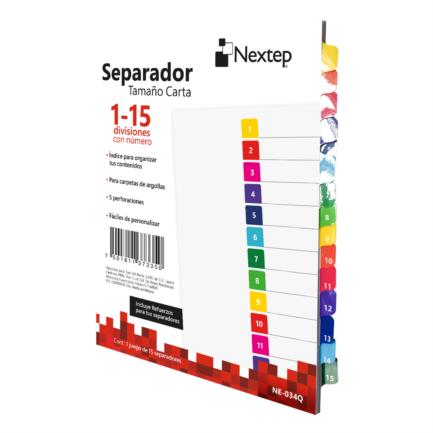 Separador Nextep Economico 15 Divisiones con Numero