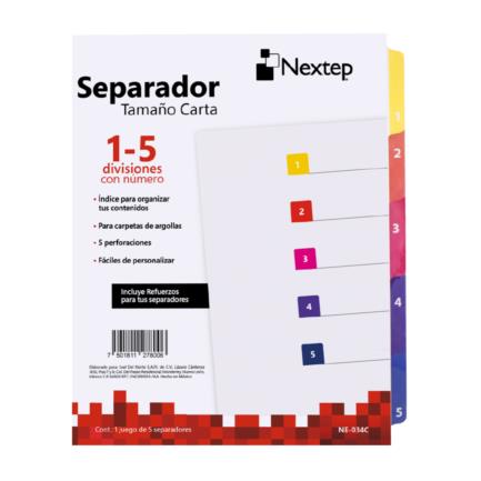 Separador Economico Nextep 5 Divisiones Con Numero