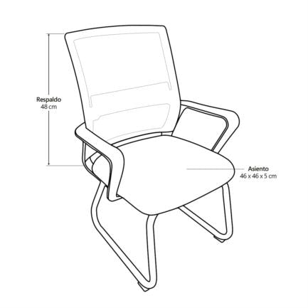 Silla de Visitas Nextep con Descansabrazos Tela/Malla