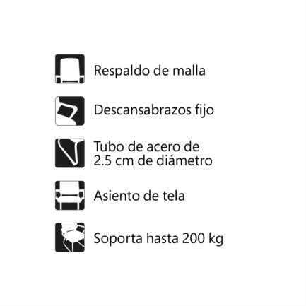 Silla de Visitas Nextep con Descansabrazos Tela/Malla