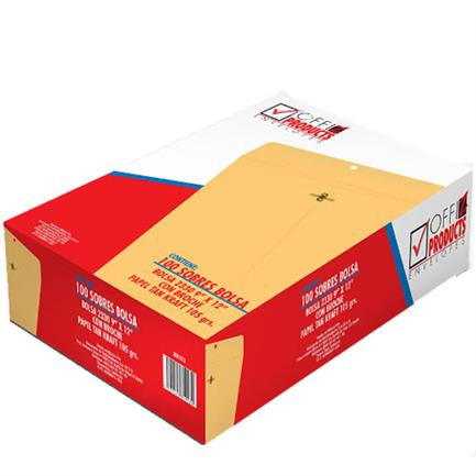 MANILA ENVELOPE OFFIZ LETTER W/CLASP 9"X12" PK100