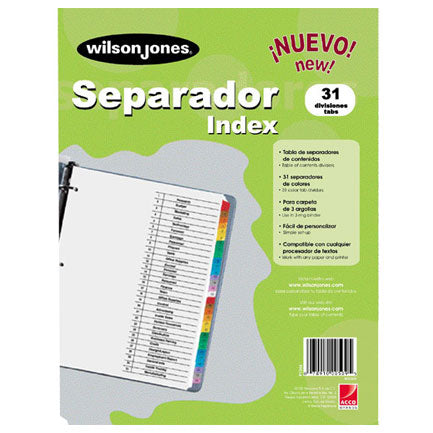 WILSON JONES 31-TAB ECONOMY DIVIDER
