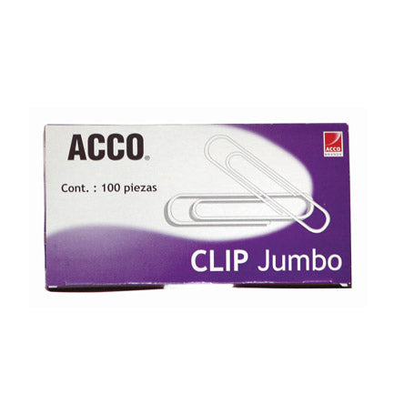 ACCO JUMBO STAINLESS STEEL PAPER CLIPS 100CLIPS
