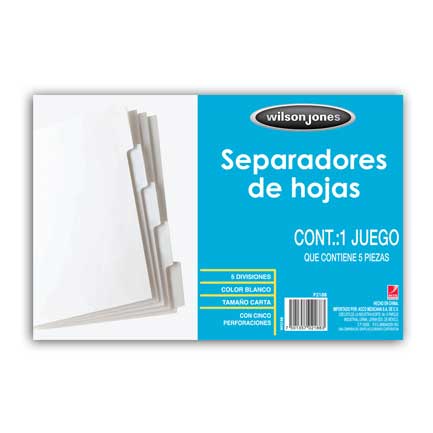 ACCO 5-TAB WHITE PAPER DIVIDER