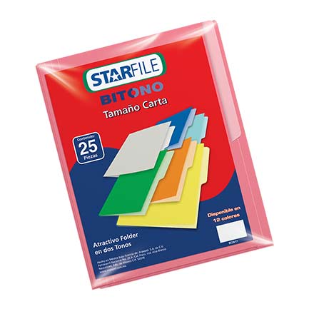 TWO-TONE FOLDER LETTER SIZE PINK PACK/25
