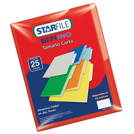 FOLDER TWO-TONE MAPASA LETTER SIZE RED PK/25
