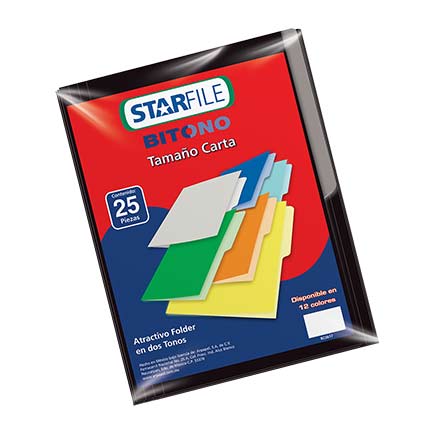 BITONO FOLDER LETTER SIZE BLACK P/25
