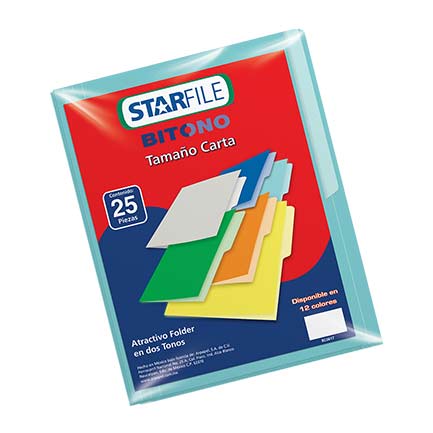 TWO-TONE FOLDER LETTER SIZE AQUA BLUE PK/25
