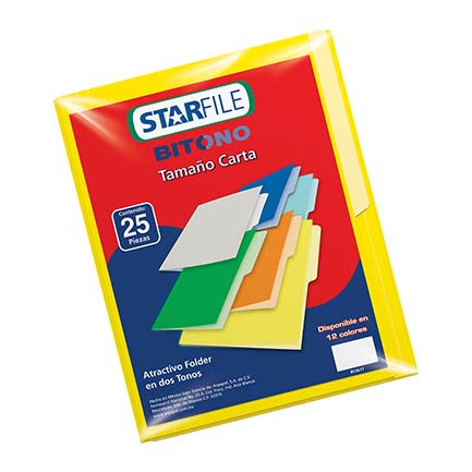 TWO-TONE MAPASA FOLDER LETTER SIZE YELLOW PK/25