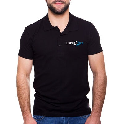Playera Tipo Polo Color Negro LinkedPRO Talla Mediana