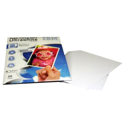 Papel PCM Fotográfico IBM UltraWhite Carta 8.5x11" C/25