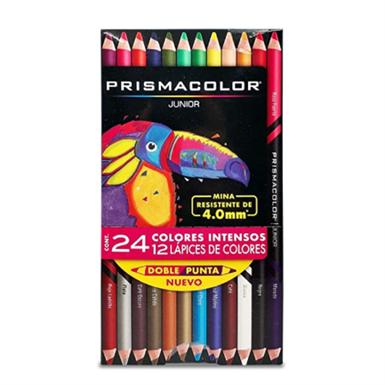 Prismacolor Junior Double-Ended Colored Pencils, 12 count, 24 intense colors