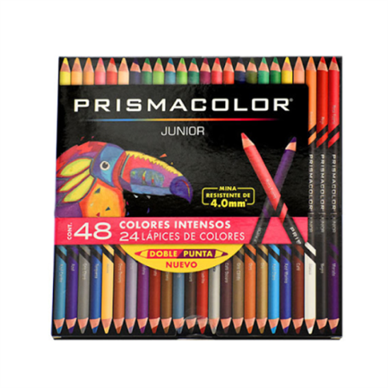 Prismacolor Junior Dual-Tip Colored Pencils, 24 Count, 48 Intense Colors