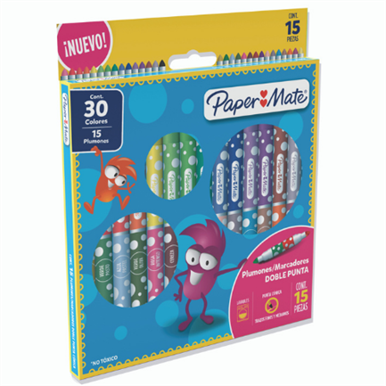 Paper Mate Dual-Tip Markers Assorted Colors 15x30