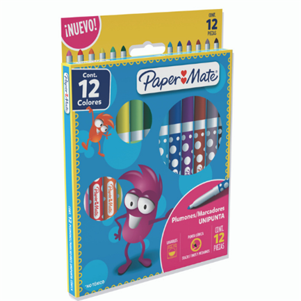 PaperMate Felt Tip Pens Assorted Colors, 12 Count
