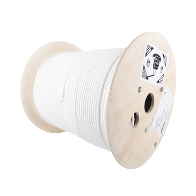 Bobina de Cable Blindado S/FTP de 4 Pares, Cat7, Inmune a Ruido e Interferencias, LSZH (Bajo Humo, Cero Halógenos), Color Blanco, Bobina de 500 Metros (1640 Pies)