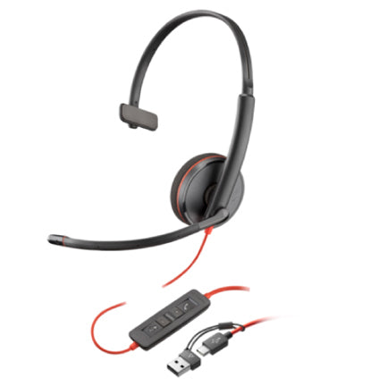 Poly Blackwire 3210 USB-C HS + USB-C/A Headphones