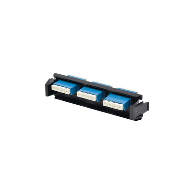 Placa Acopladora de Fibra Óptica Quick-Pack, Con 6 Conectores LC/UPC Duplex (12 Fibras), Para Fibra Monomodo, Azul