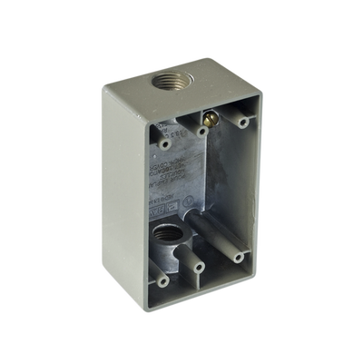 Caja Condulet FS de 3/4" (19.05 mm) con dos bocas a prueba de intemperie.