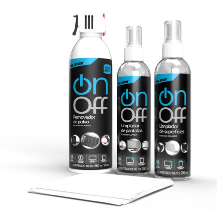 Silimex On Off Cleaner Cleaning Kit Includes Dust Remover, Two Cleaners, and Two Microfiber Cloths