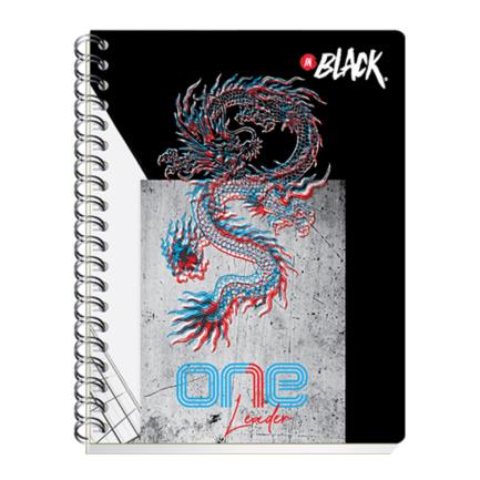 Scribe InBlack Professional Notebook, Lined, Double Spiral, 100 Sheets