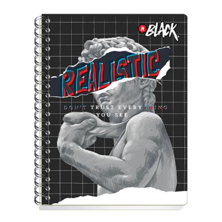 Scribe InBlack Professional Notebook, Lined, Double Spiral, 100 Sheets