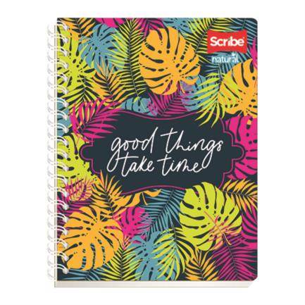 Professional Scribe Natural Ruled Spiral Notebook Double 200 sheets