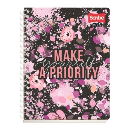 Professional Scribe Natural Ruled Spiral Notebook Double 200 sheets