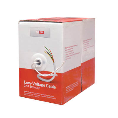 Cable 100% Cobre INDUSTRIAL/  4 x 22 AWG/ de color blanco / 305m / para aplicaciones en sistemas de Intrusión / Control de Acceso y TV Porteros