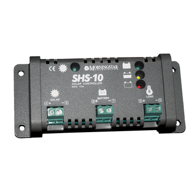 Controlador de Carga Solar PWM 10 A / 12 VCC / Desconexión Automática / IP22 / Protección Integral / Bajo Consumo 8 mA