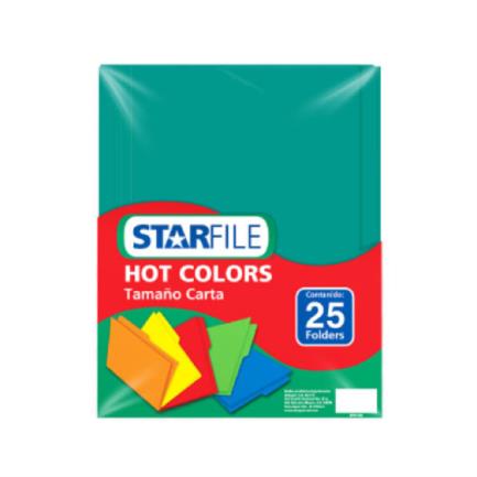 StarFile Hot Colors Letter Size Turquoise Blue Folder C/25 Pcs
