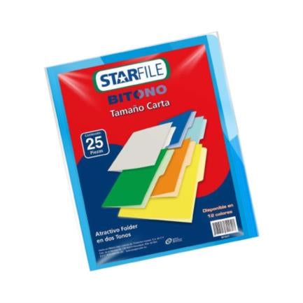 StarFile Two-Tone Letter-Size Folder Blue, 25-Pack