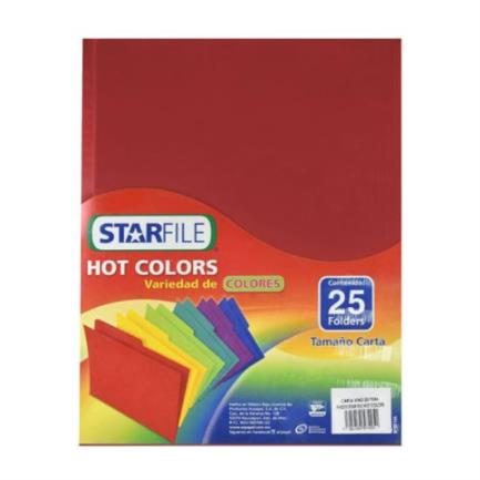 StarFile Hot Colors Letter Size Wine Folder 25 Pcs