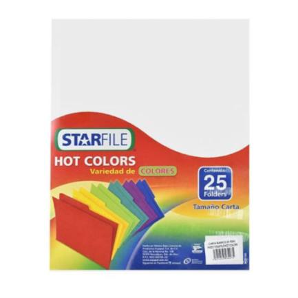 StarFile Hot Colors Letter Size White Folder 25 Pieces