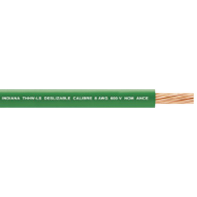 Cable Eléctrico 10 AWG Color Verde, Conductor de Cobre Suave Cableado. Aislamiento de PVC, Auto-Extinguible. Bobina de 100 Metros (328.08 Pies)