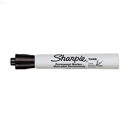 Marcador permanente Sharpie tank negro barril plastico c/12