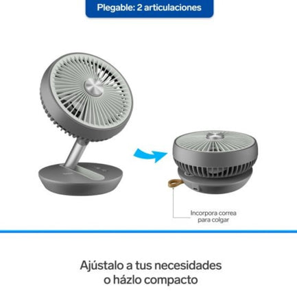 VENTILADOR STEREN PLEGABLE RECARGABLE COLOR GRIS