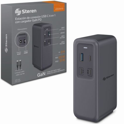 Estacion de Conexión USB Steren C GAN PD100W 6