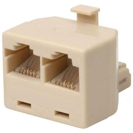 Steren Telephone Adapter and 2 Jacks to 1 Plug (4 Con.) - Pack of 25
