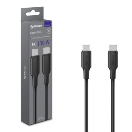 Cable Steren USB C a USB C 100W