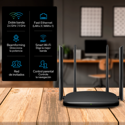 Repetidor/Router Steren 2.4/5 GHZ Alto Alcance