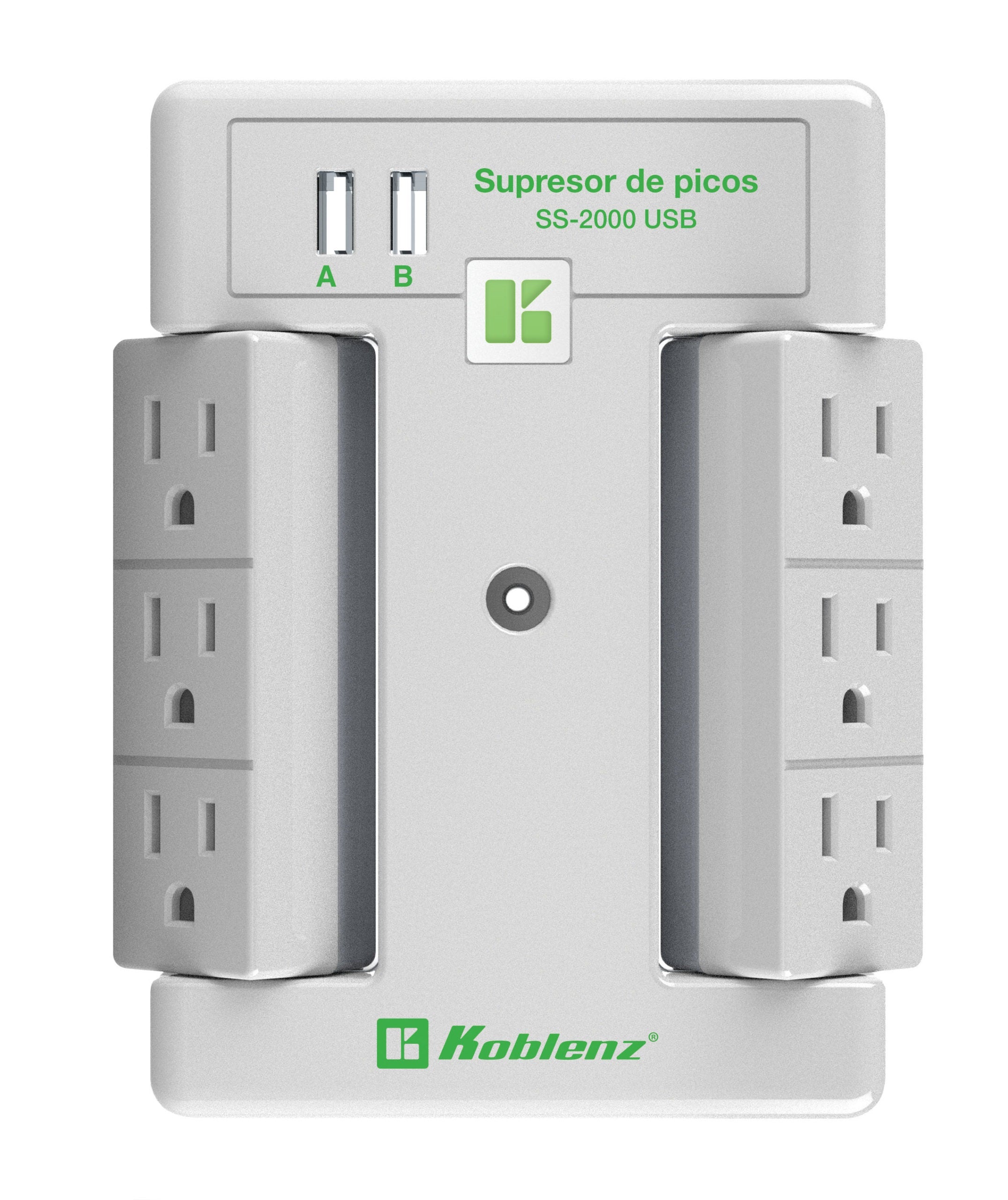 Koblenz Multi-outlet Surge Protector 2000 Joules 6 Swivel Outlets 1 LED 1 USB A Port
