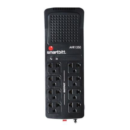 Smartbitt R-BITT 1350 1350VA/675 Watts 8-Outlet Regulator RJ-11 Telephone Line Protection
