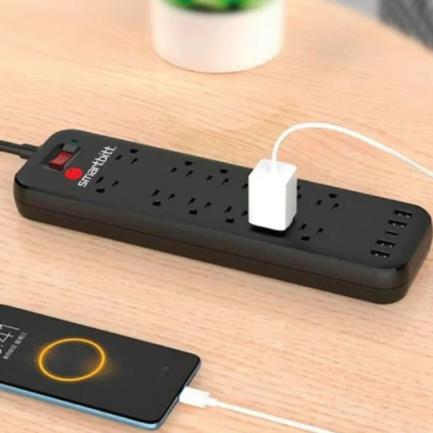 Supresor de Picos Smartbitt SBSS-B12-5U 12 Contactos y 5 Puertos USB