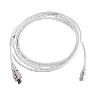 Patch Cord TERA Cat6A 1/10G Ethernet, de 4 Pares y Conector Modular, LS0H, Color Marfil, 15 Metros (49.21 Pies)