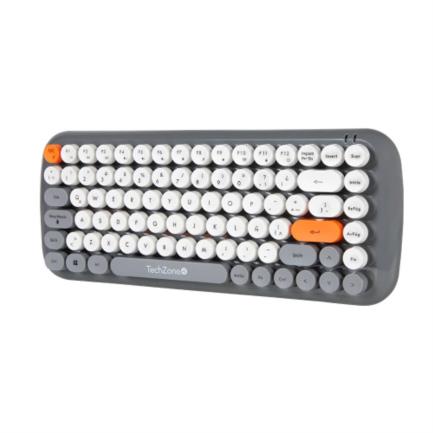 Kit Teclado y Mouse TechZone Inalámbrico Ergonómico Retro Plug-Play 85 Teclas Win/Mac Mouse Óptico USB 3 Botones 1200dpi