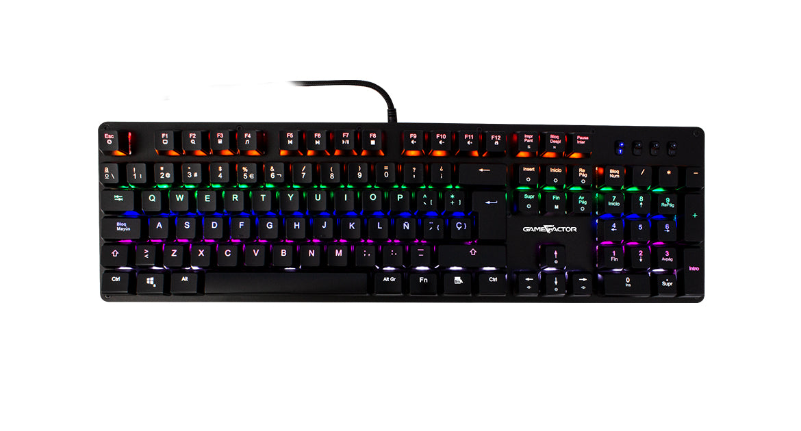 Teclado Mecánico Game Factor KBG400 Retroiluminado Switch Azul USB Rosa